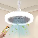 Deckenventilator Mit Licht, Geräuscharmer Deckenventilator (beleuchtung Fernsteuerbar), Ventilator + Lampe, Drei Einstellbare Farben, Für Schlafzimmer, Wohnzimmer Und Vieles Mehr [energieklasse C]