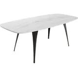 Mirjan24 Esstisch, Weiß Hochglanz, Oval,Oval, 160x76x90 cm, Esszimmer, Tische, Esstische