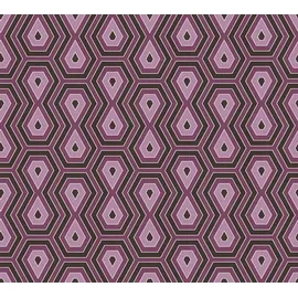 Architects Paper Retrotapete Jungle Chic Tapete geometrisch grafisch PVC-freie Vliestapete lila matt glatt 377073 37707-3, Violett, Schwarz, 10.05 m x 0.53 m