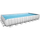 Bestway Power Steel Ersatz Frame Pool ohne Zubehör 956 x 488 x 132 cm, lichtgrau, eckig