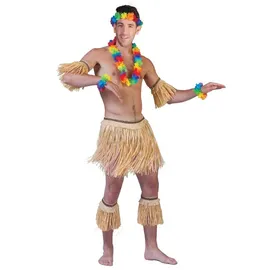 Karabu Hawaii Kostüm Set Natur 5-tlg. Erwachsene Einheitsgröße
