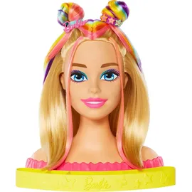Barbie Mattel HMD78 Barbie Totally Hair Regenbogen Deluxe Styling Kopf Frisurenkopf Frisierkopf - Rosa