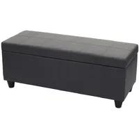 MCW Aufbewahrungs-Truhe Kriens Kunstleder 45x114x45cm Grau Matt