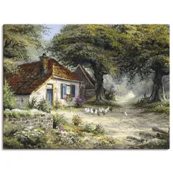 Artland Wandbild »Märchenhaftes Ferienhaus«, Garten, (1 St.), als Leinwandbild, Poster in verschied. Größen Artland Farbe Bild(er): grün