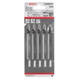 Bosch Professional BIM Stichsägeblatt Extra-Clean for Hard Wood T308BOF, 5er-Pack (2608636640)