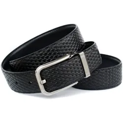 Ledergürtel ANTHONI CROWN, Damen, Gr. 100, schwarz, Leder, Flechtoptik, unifarben, Gürtel, zum Wenden eine Seite Felchtoptik