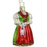 Inges Glas INGE-GLAS® Weihnachts-Anhänger rot grünes Weihnachtsdirndl