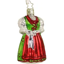 Inges Glas INGE-GLAS® Weihnachts-Anhänger rot grünes Weihnachtsdirndl