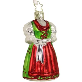 Inges Glas INGE-GLAS® Weihnachts-Anhänger rot grünes Weihnachtsdirndl