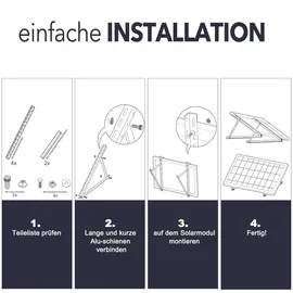EnjoySolar Aluminium Halterung für Solarpanel bis 680mm 20° - 60° Neigung