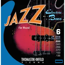 THOMASTIK-INFELD Thomastik 682736 Saiten für E-Bass Jazz Bass Flat Wound, Satz JF346 6-string long scale 34 Zoll