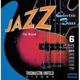THOMASTIK-INFELD Thomastik 682736 Saiten für E-Bass Jazz Bass Flat Wound, Satz JF346 6-string long scale 34 Zoll