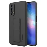 Kickstand Hülle Bumper aufstellbar für Iphone 12 Mini Silikon Hard Case Zubehör mit integriertem Magneten Schwarz
