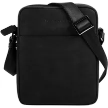 Bugatti Luca kleine Schultertasche aus echtem Leder, Cross-Body Umhängetasche in schwarz