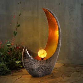 GLOBO Solarleuchte Glas/Messing 37,5x13,5x45 cm 2er Set orange