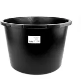 Mörtelkübel 45L Mörtelwanne Baueimer Mörtelkasten pflanzkübel Mörteleimer Kübel für Mörtel Beton Kleber widerstandsfähig aus PP/PE-Regranulat Zementkübel rund schwarz DV-5640