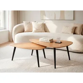 M2 Kollektion Couchtisch Elanda 2 Wildeiche schwarz 70 x 44 cm