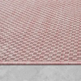 KADIMA DESIGN Teppich Kurzflor Unifarben Wohnzimmer schmutzabweisend Rosa, 80 x 150 cm