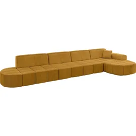 altdecor Ecksofa Ottomane Rechts Livo-L3 - 422x173x79,5 cm Senfgelb