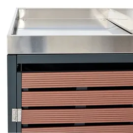 Proregal Mülltonnenverkleidung 124 x 200 x 84 cm walnuss