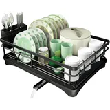 edihome, Abtropfgestell Geschirr, Geschirrabtropfgestell, Abtropfständer, Dish Drying Rack, Dish Drainer, Geschirrständer, Abtropfkorb, Geschirrtrockner, Geschirrkorb, Abtropfgestell Spüle (1 Ebene)