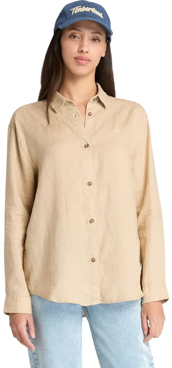 Timberland Womens Linen Long-sleeve Shirt safari M