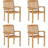 vidaXL Stapelbare Gartenstühle 59,9 x 96,1 x 27,8 cm braun 4 St.