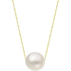 Kette mit Anhänger »Schmuck Geschenk Gold 375 Halsschmuck Halskette schwebende Perle«, mit Süßwasserzuchtperle, 24381062-0 gelbgoldfarben-weiß