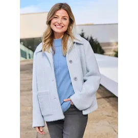 GOLDNER Flauschige Winterjacke mit Hemdkragen", in grau / blau, gemustert), | Gr.: 42,