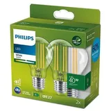 Philips LED CLA 40W A60 E27 CL UE SRT4 2.3W/830, 2er-Pack (491915-00)