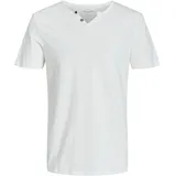 JACK & JONES JJESPLIT NECK TEE weiß M