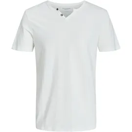 JACK & JONES JJESPLIT NECK TEE weiß M