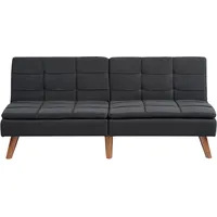 Beliani Schlafsofa 3-Sitzer RONNE Stoff Schwarz,