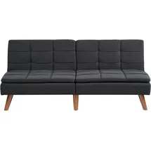Beliani Schlafsofa 3-Sitzer RONNE Stoff Schwarz,