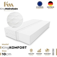 Matratze KingKOMFORT 90x200x10cm aus hochwertigem Kaltschaum | Rollmatratze mit waschbarem Bezug