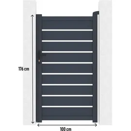 Habitat et Jardin Gartentor 100 x 176 cm Grau/Metall