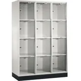 C+P Schließf.schrank 8470A302S10002 Acrylglastüren 1750x1220x500mm lgr