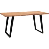 Wohnling Schreibtisch akazie rechteckig, U-Fuß-Gestell schwarz 180,0 x 90,0 cm