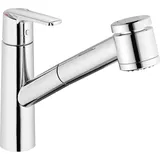 Heinrich Schulte Spültischmischer Heinrich Schulte Alpha 300 herausziehbare Geschirrbrause, Ausladung 216 mm, chrom - Z059803-00010