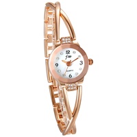 JewelryWe Damen Armbanduhr, Elegant Kreuzung Armband Design mit Strass mit Digital Zifferblatt Spangenuhr, Legierung, Rosegold