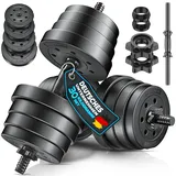 RE:SPORT 2er Hanteln Set verstellbar 15/20/30/40 kg | Hantelset mit 2 Kurzhanteln | Hantel mit Gewichten & 4 Sternverschlüsse | Fitness Kurzhantel für Muskelaufbau, Workout & Zuhause