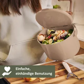 Skaza Exceeding Expectations Behälter für Küchenabfälle, formschöner Komposteimer, cappuccino