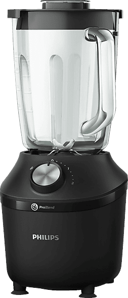 PHILIPS HR2291/41 3000 Series Edelstahlklinge, 2 Stufen mit Impulsfunktion, Standmixer Schwarz (600 Watt, Liter)