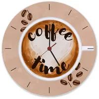 Speecheese Coffee time Kaffee Wanduhr aus Glas Uhr mit