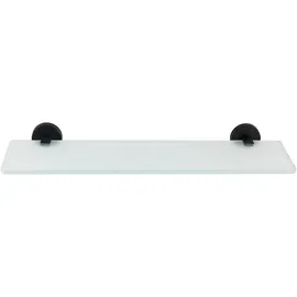 Wenko Glasablage Bosio Black, Edelstahl, rostfrei, matt 46,5 x 5,5 x 13,5 cm, inkl. Schraubmaterial, Schwarz