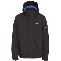 Trespass Donelly, Black, XL, Wasserdichte Jacke mit einrollbarer Kapuze für Herren, X-Large, Schwarz
