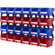 Vevor Kunststoff-Aufbewahrungsbehälter 12,7 x 10,2 x 7,6 cm 24-tlg. Blau/Rot