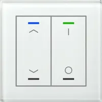 MDT technologies Glastaster II Light 2-fach, RGBW, mit Temperatursensor, Weiß, Jalousieschalten
