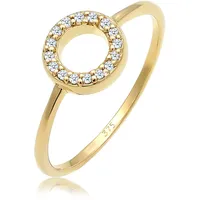 Elli DIAMONDS Kreis Geo Diamant Verlobung 0.08 ct. 375 Gelbgold 56 Damen