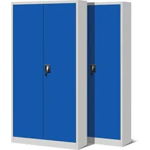 Jan Nowak 2er Set Aktenschrank C001H Büroschrank Metallschrank Stahlschrank Werkzeugschrank Stahlblech Pulverbeschichtet Flügeltürschrank Abschließbar 195 cm x